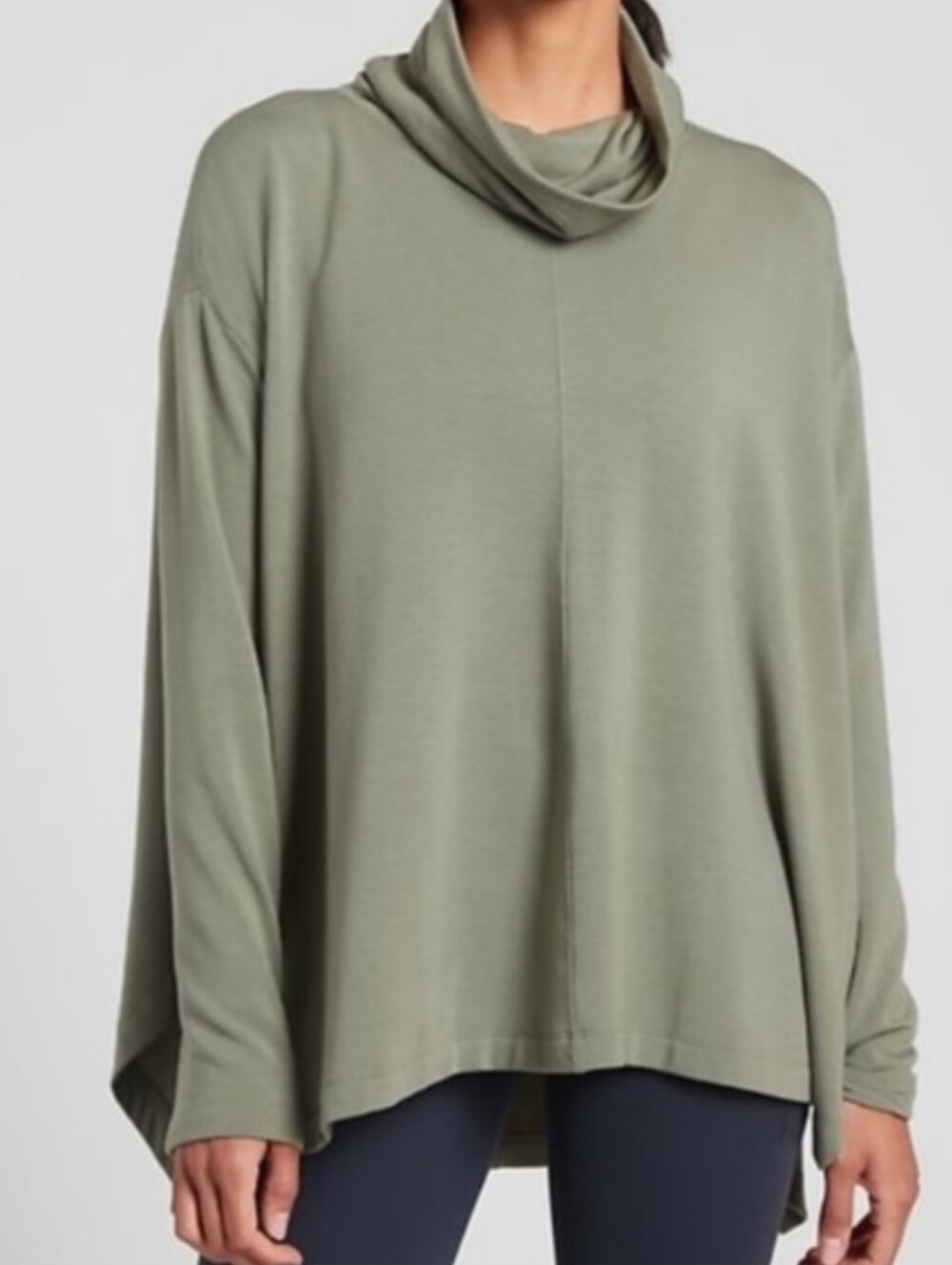 Athleta Ethereal Brushed Funnel Neck Pullover Top Sweatshirt Long Sleeve Size S